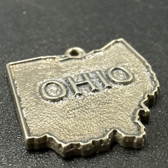 Vintage Sterling Silver Ohio State Charm Buckeye State 925 U1 - Picture 3 of 5